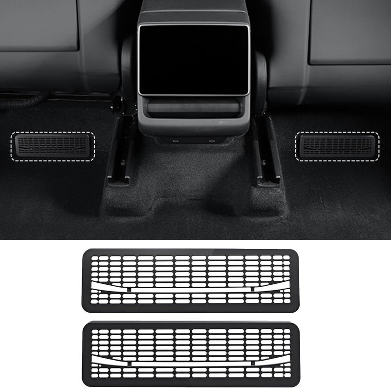 Arcoche Rear Under Seat Floor Air Vent Cover Accessories for Tesla Model Y Juniper 2025 2026 Accessories - Air Condition Outlet Grille Protector Flow Vent Grille Protection (Upgraded version 2PCS) - Image 1